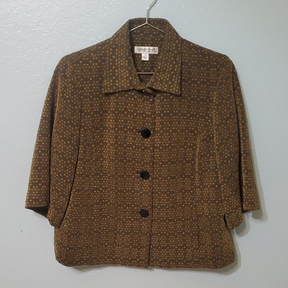 Coldwater Creek Brown Patterned Blazer